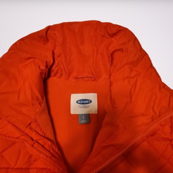 Old Navy Puffer Jacket Women Long Sleeve Full Zip Pocket Red - Picture 5 of 5